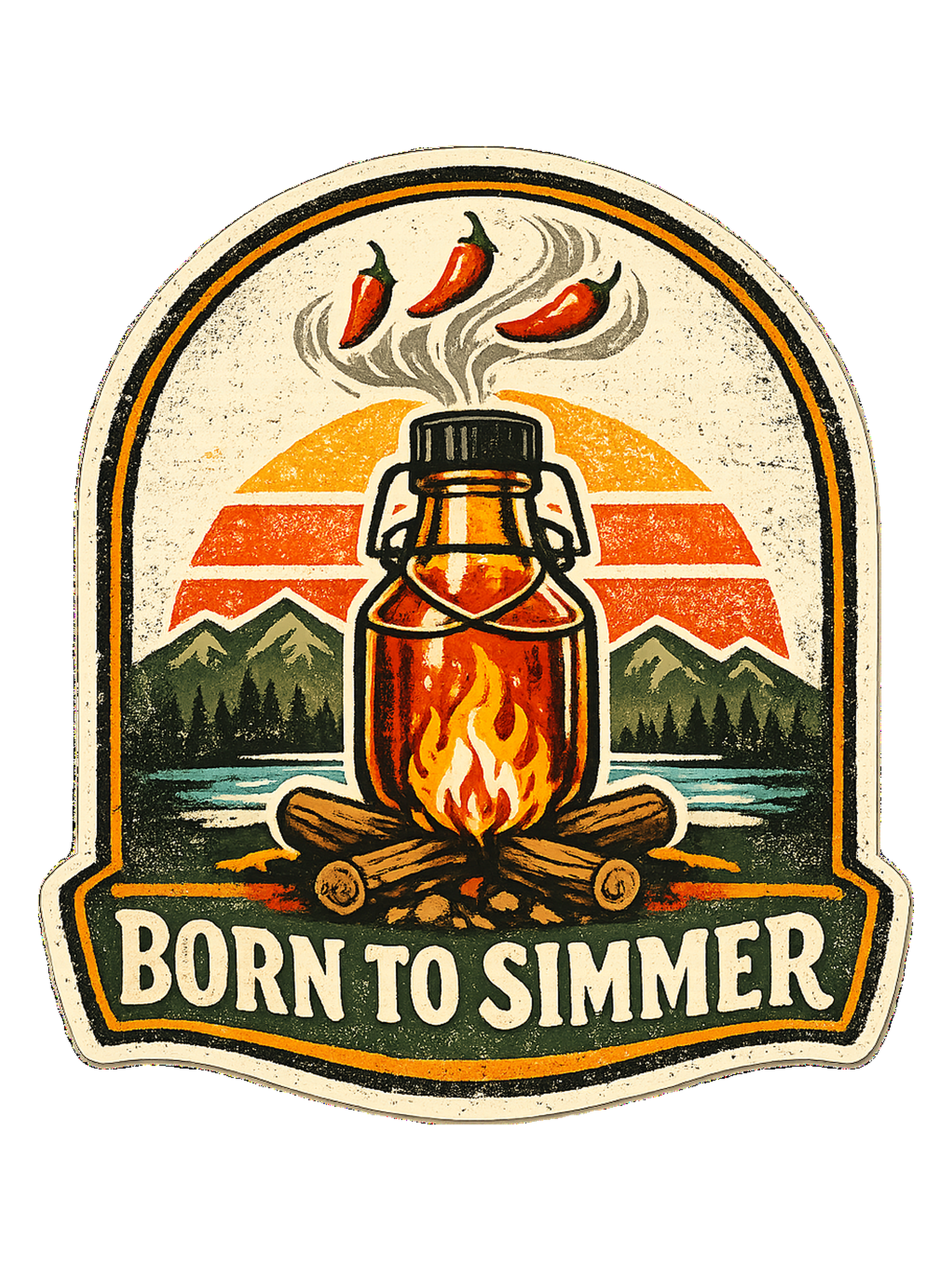 Born To Simmer Tee — hot sauce t-shirt design by Sol