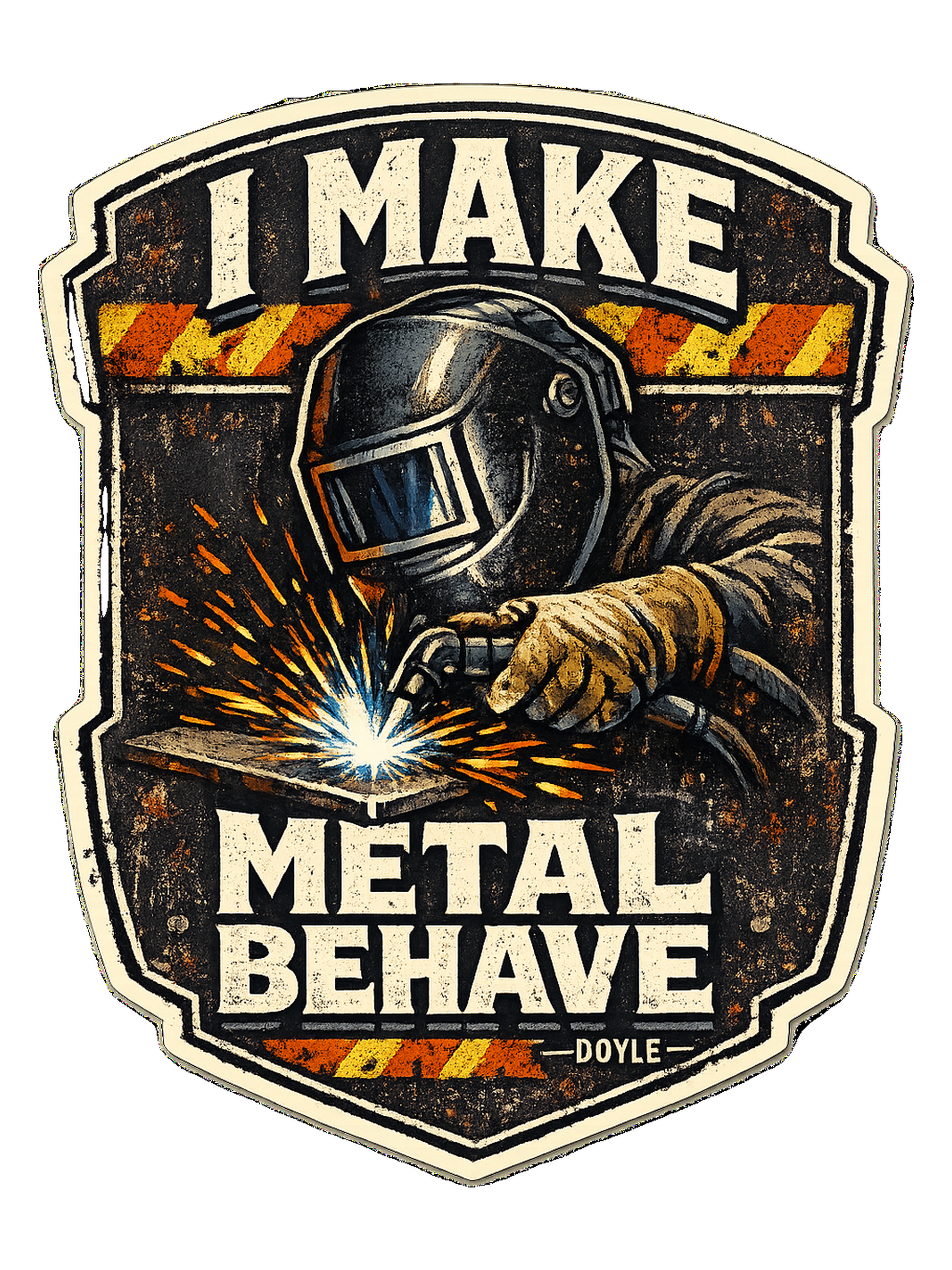 I Make Metal Behave Tee — welder t-shirt design by Hank